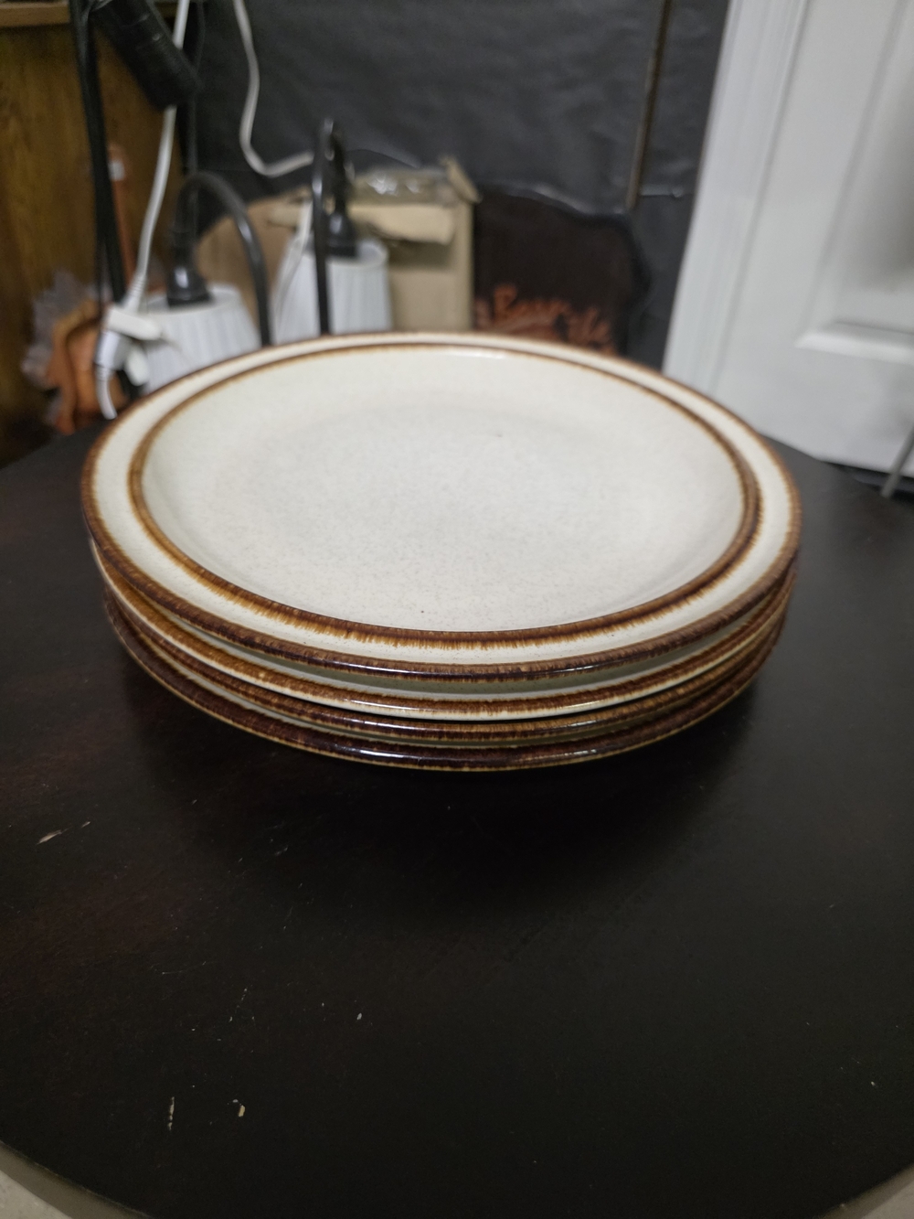 Suncraft Brandy Stoneware Plate - International China - Cream Speckle